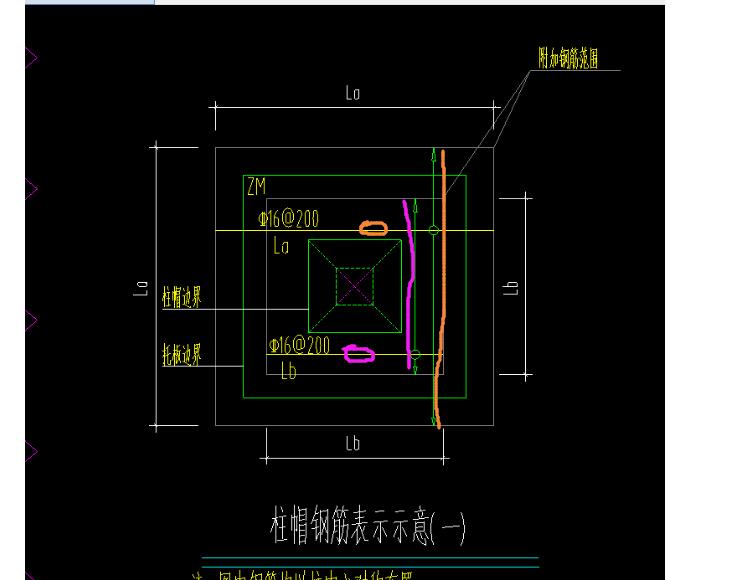 柱帽附加钢筋布置范围图片