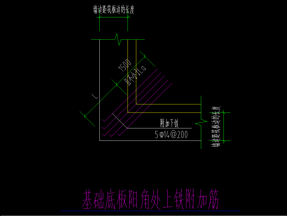 這個筏板放射筋長度該怎麼看只有一邊有錨固麼