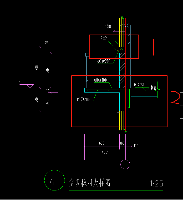 建筑空调板平面图图片