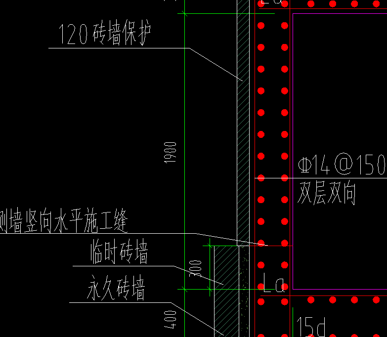 在画管沟,需要在筏板和剪力墙上都设砖胎膜,而且分为三种厚度的,这种
