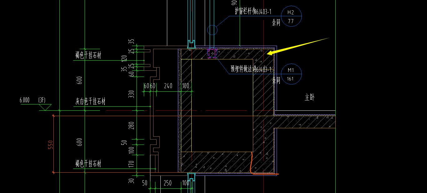 如图请问下图2的飘窗板我要画多长在图1里面可以画一下嘛