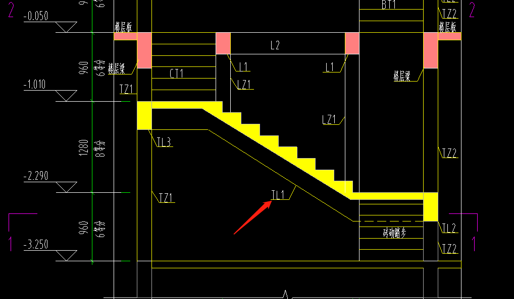 老师这个斜的梯梁它好像不光斜而且还是先平后斜再