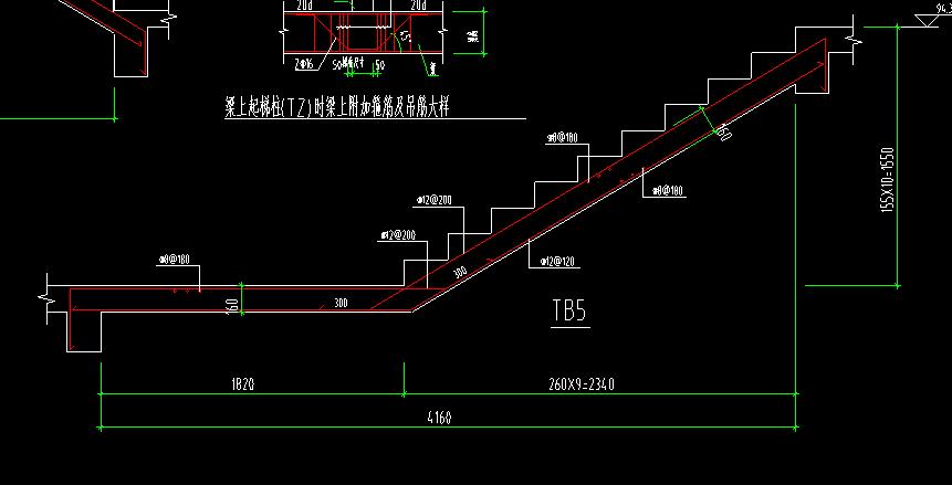 无梁楼梯斜板进退图解图片