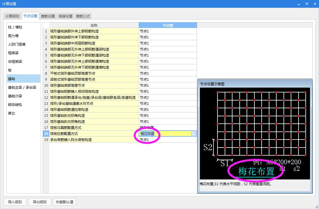 筏板支撐梅花形佈置