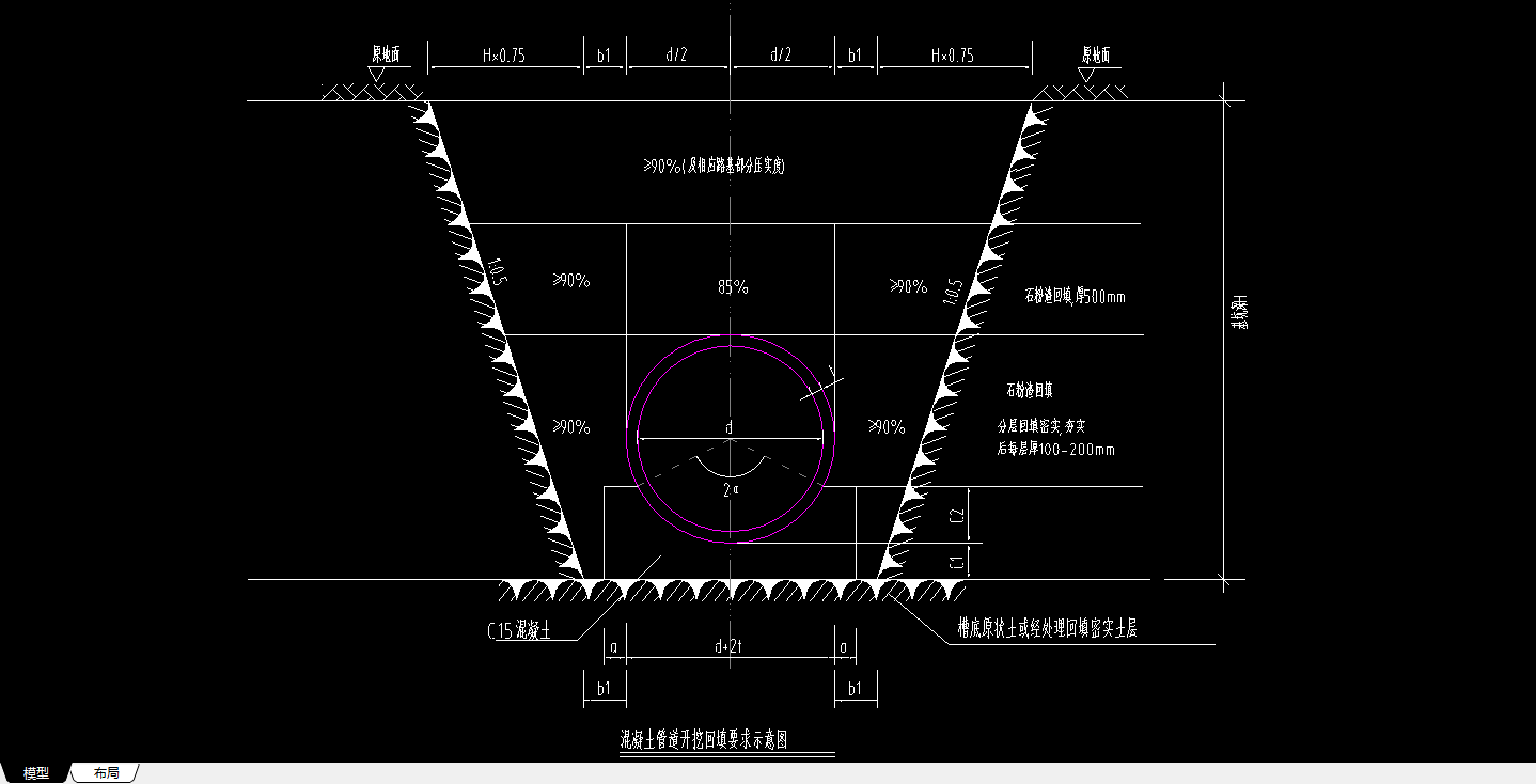 混凝土管道开挖回填计算
