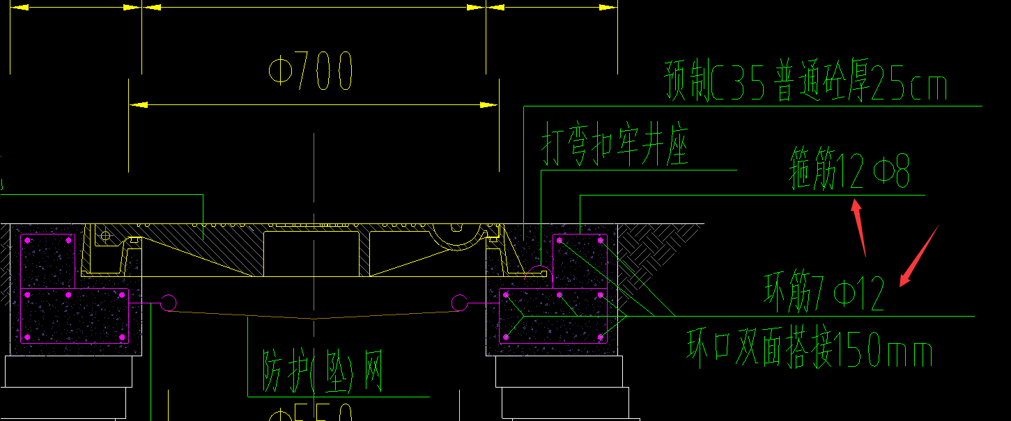 沉砂井的井圈钢筋