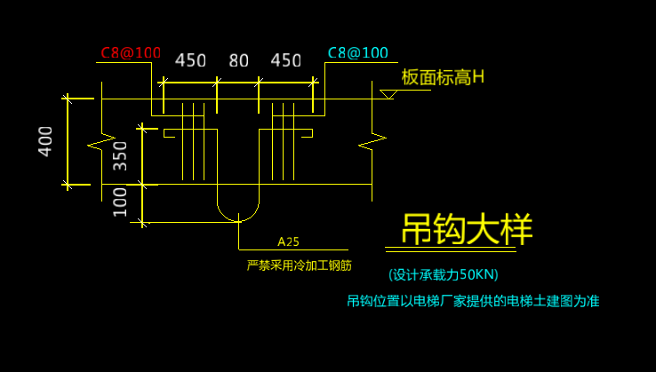 人防门吊钩尺寸大样图图片