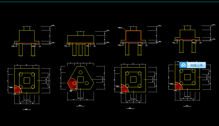 請問樁承臺基礎有30多個是按照圖一個一個定義還是cad識別是不是識別