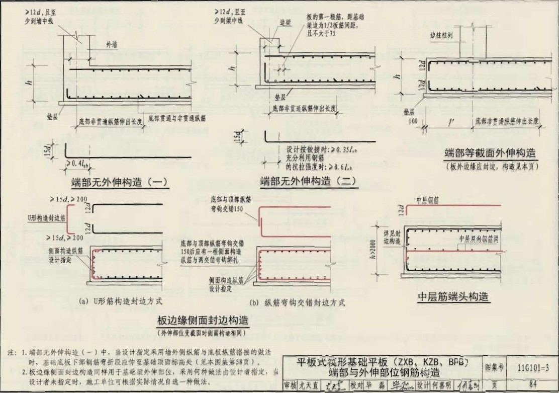 筏板封边钢筋规范要求图片