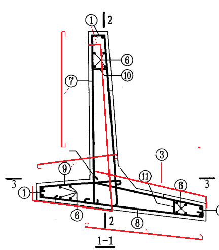 悬臂式挡土墙配筋识图图片