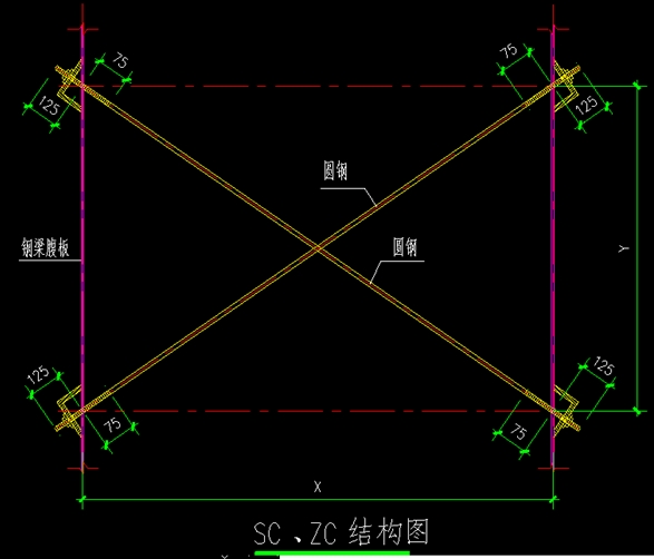 钢屋架上弦支撑的长度要根据钢屋架间距确定