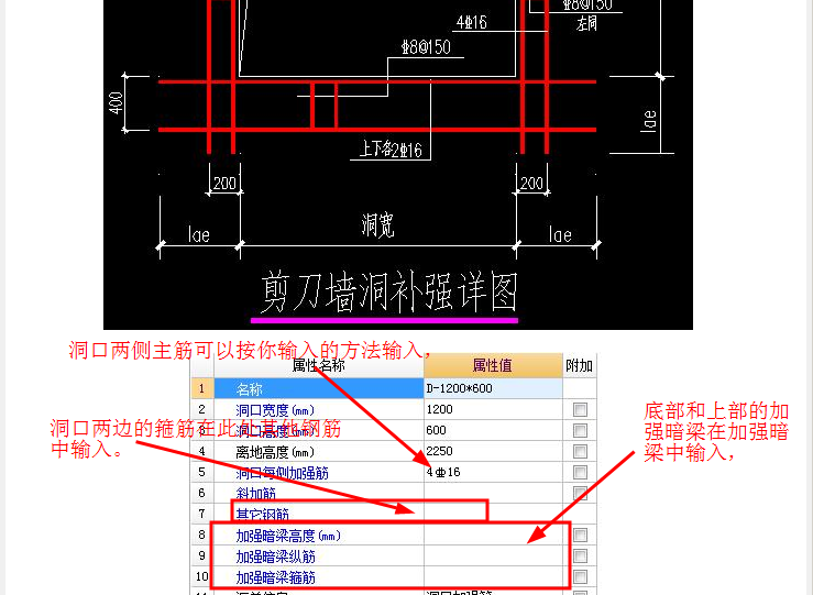 剪力墙洞口加强筋的布置