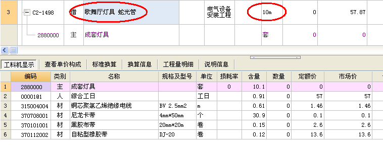 led燈帶套定額問題