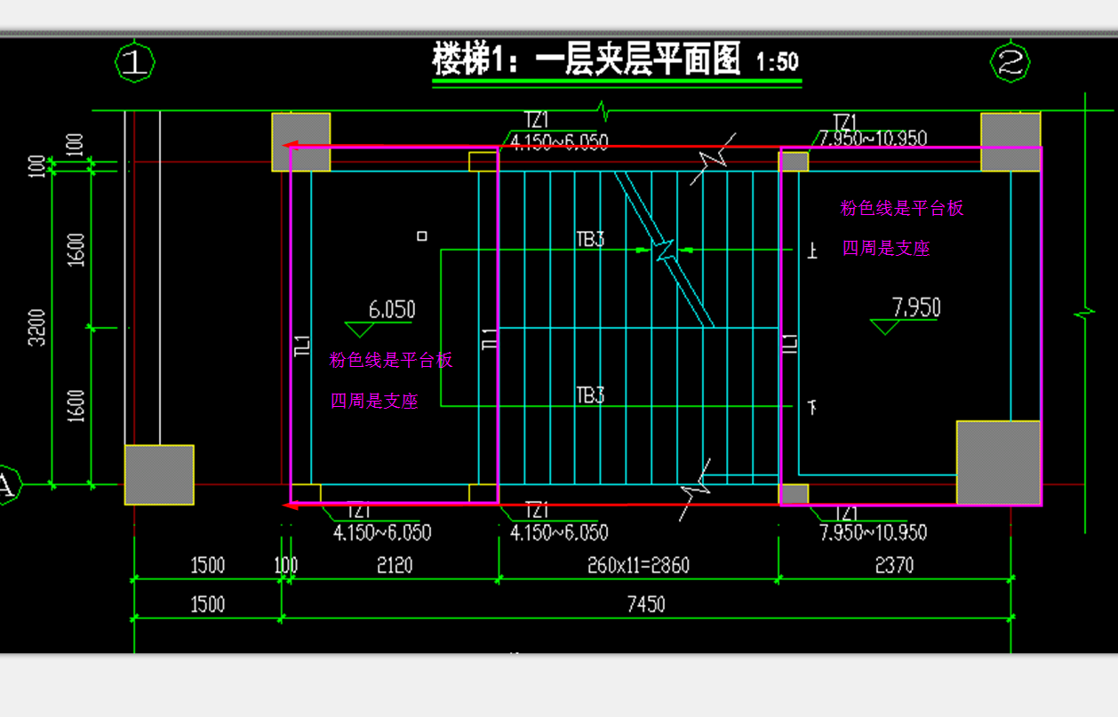 樓梯板4個支座寬各是多少