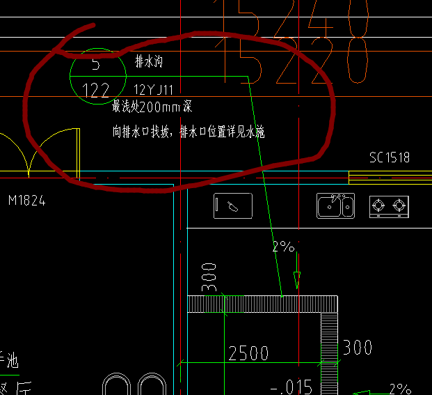 排水沟用什么构件画