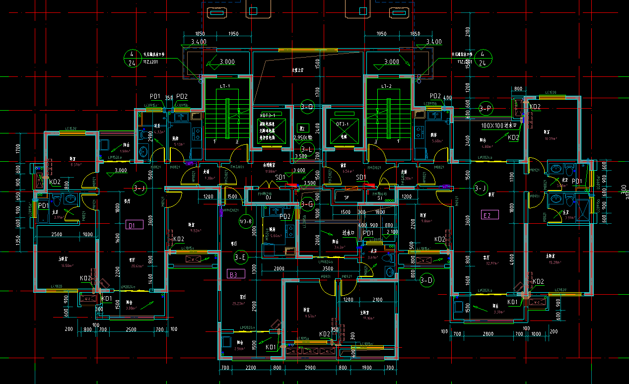 请问图纸中墙垛在什么位置?
