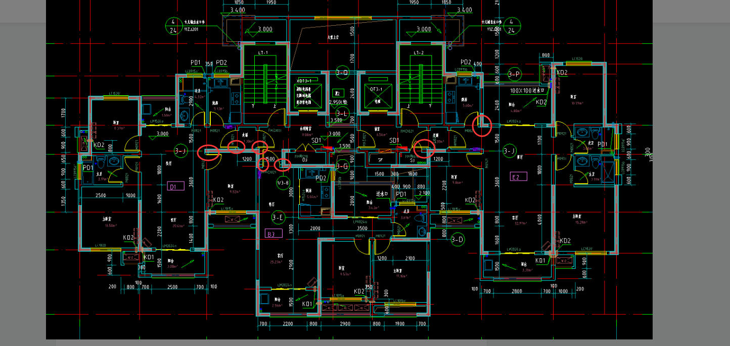 请问图纸中墙垛在什么位置?