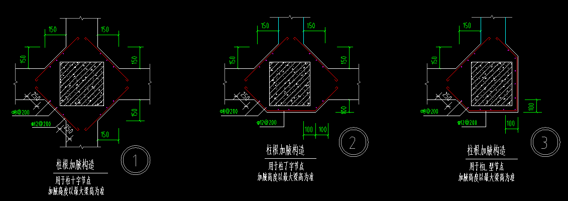 柱根加腋怎么画