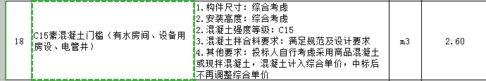 素混凝土门槛