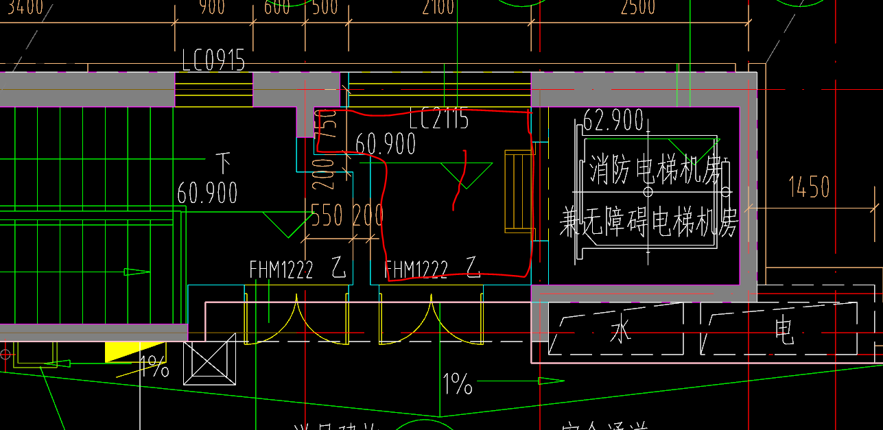 想请教下电梯机房的楼地面面积包不包括图中1