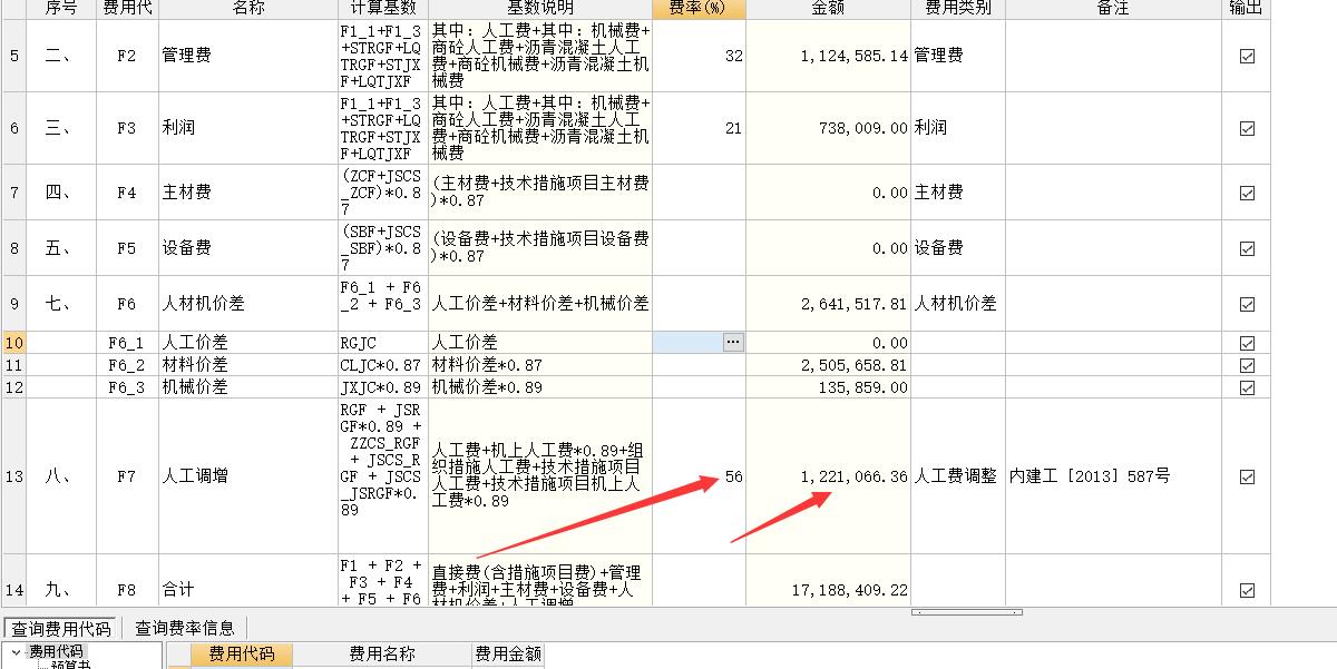 人工费调整