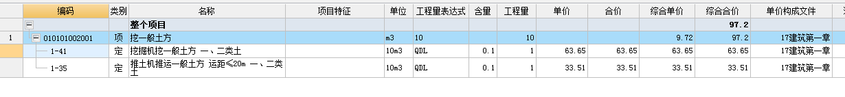 综合单价分析