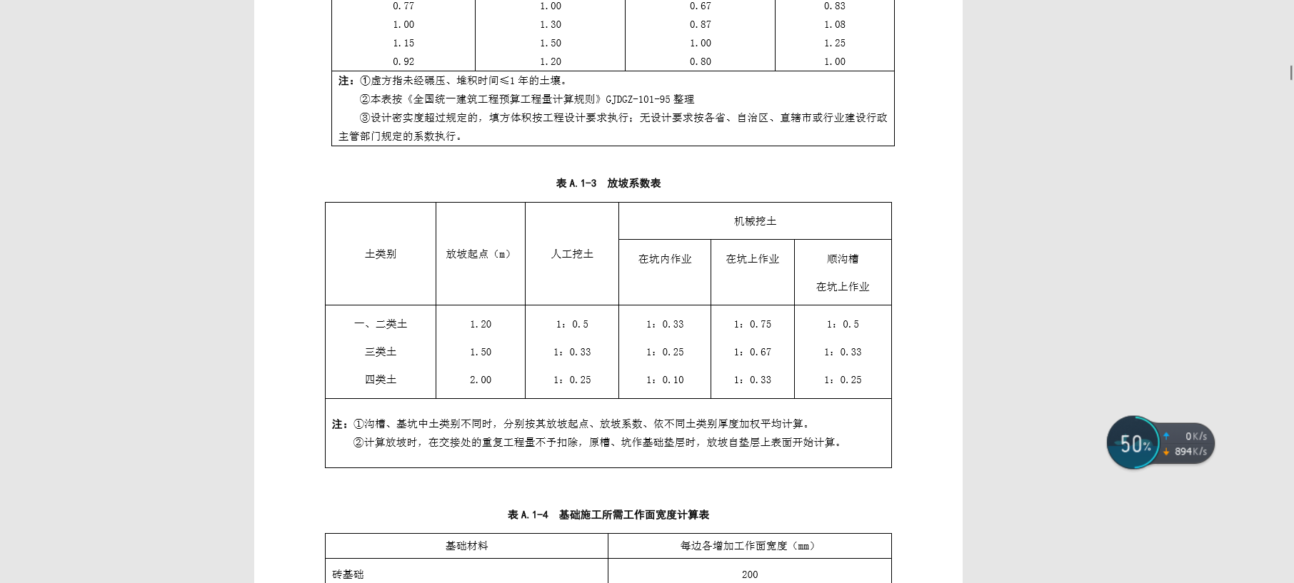 放坡系数