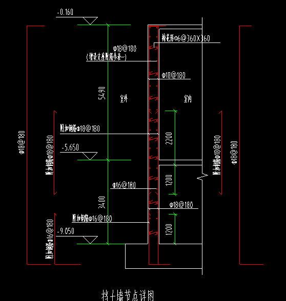 挡土墙钢筋布置图图片