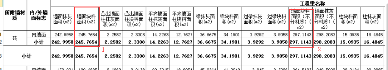 块料面积