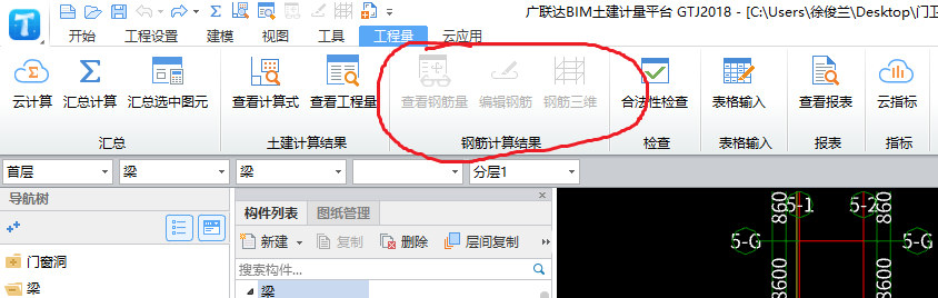 查看钢筋量