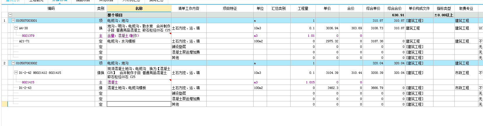 套清单