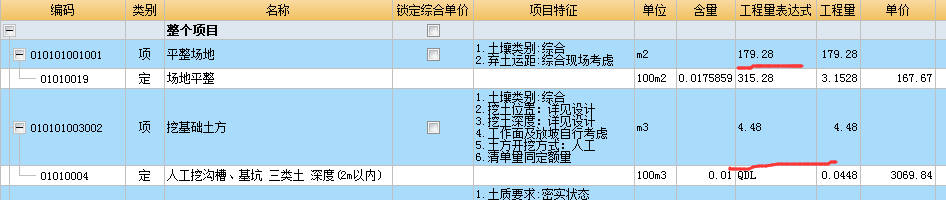 程量表达式