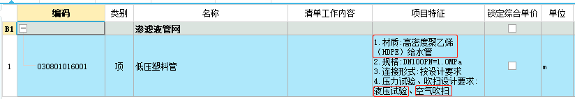 项目特征