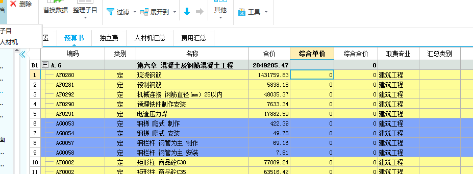 综合合价