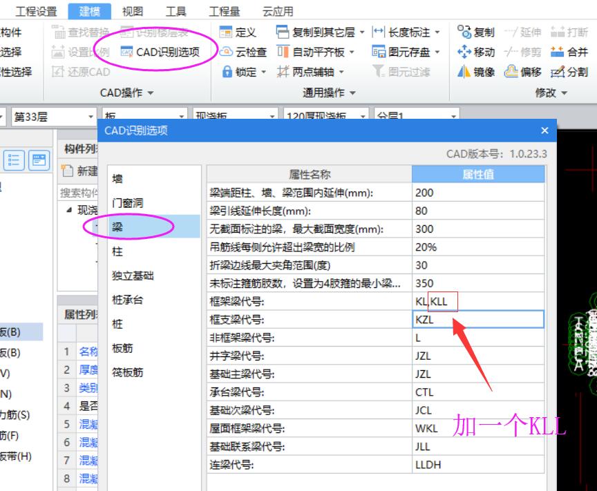 梁集中标注
