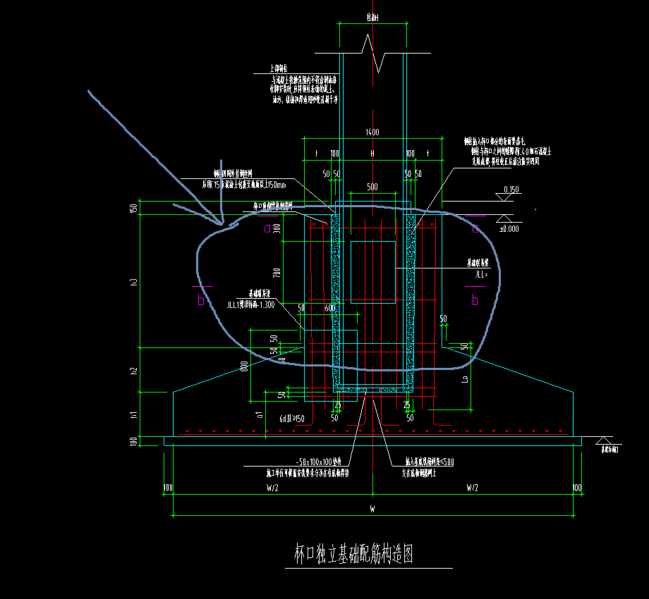 杯口独立基础配筋图片