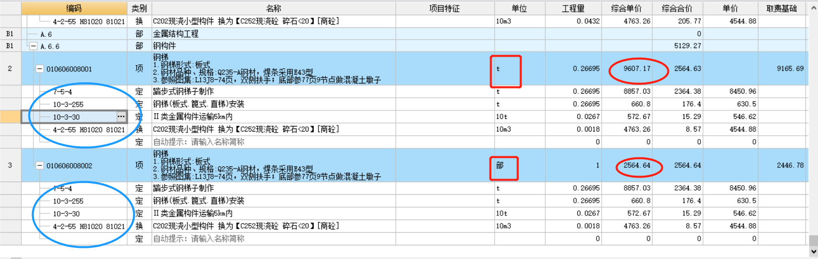 综合单价不