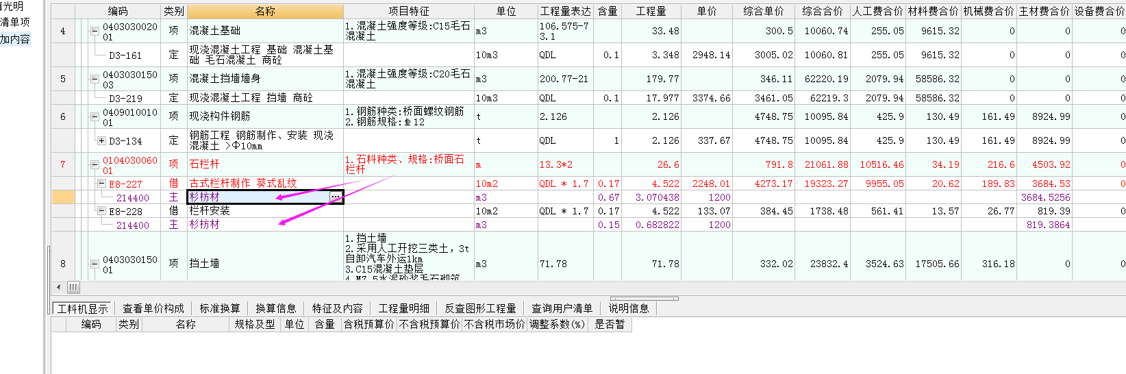 项目特征