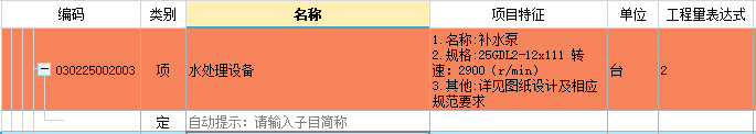 项目特征