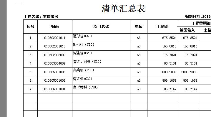 汇总表
