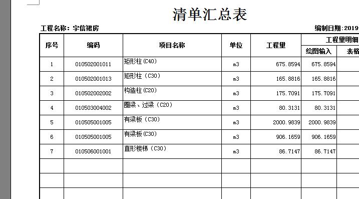 汇总表