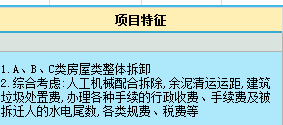项目特征