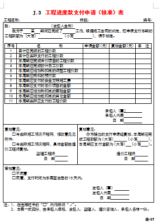 进度款
