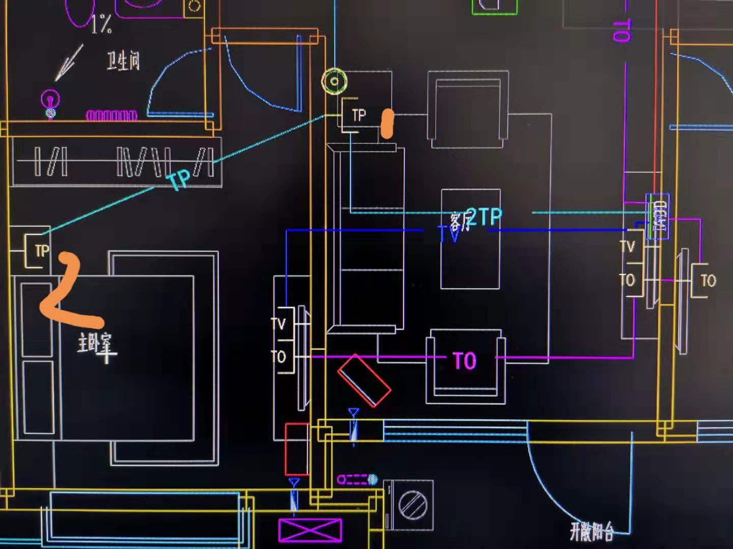 弱电图纸中2TP是什么意思？2根线？到接线盒1是2根线，接线盒1到接线盒2是1根-答疑解惑-广联达服务新干线
