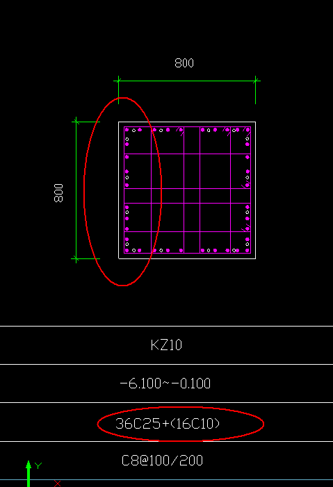 求助大神:框架柱纵筋36c25 (16c10),纵筋间距c25与c10应该均分吗