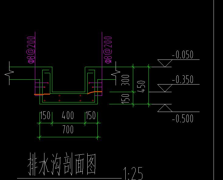 排水沟配筋图示图片