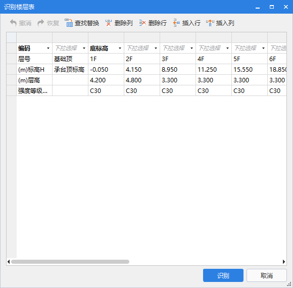 识别楼层表