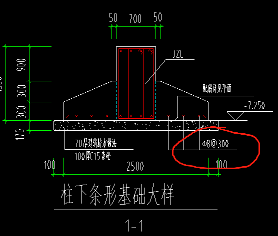 条形基础底板配筋图图片