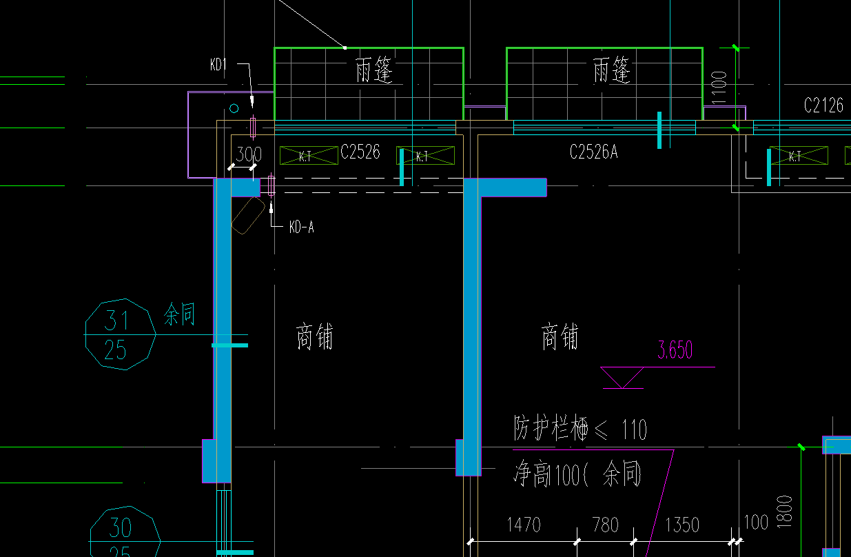 凸出墙