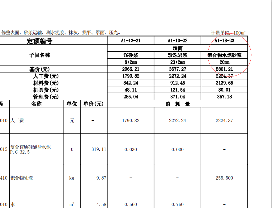 套定额
